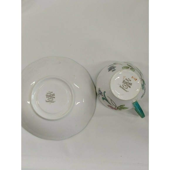 Vtg, Antique Roslyn Derwent Cup Saucer Pink, Blue - Picture 6 of 6